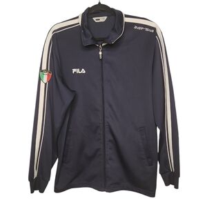 FILA Men's Black White TEAM Soccer Jacket Size L